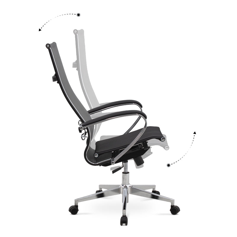 Ergonomic Office Chair SUTTON in grey with black accents, featuring a durable steel frame and comfortable Mesh fabric seat.