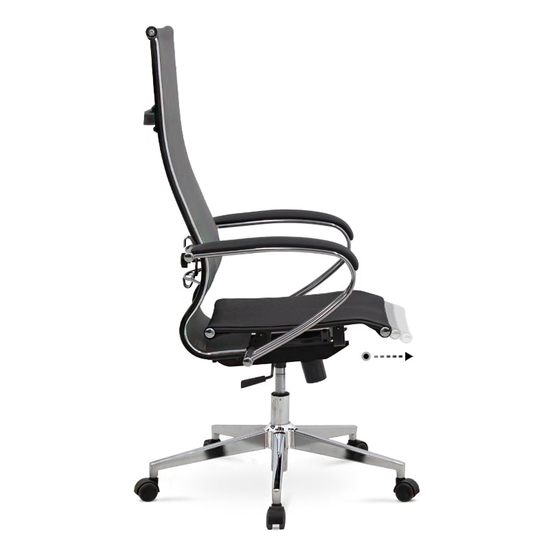 Ergonomic Office Chair SUTTON in grey with black accents, featuring a durable steel frame and comfortable Mesh fabric seat.