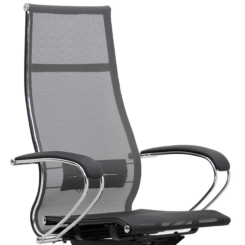 Ergonomic Office Chair SUTTON in grey with black accents, featuring a durable steel frame and comfortable Mesh fabric seat.