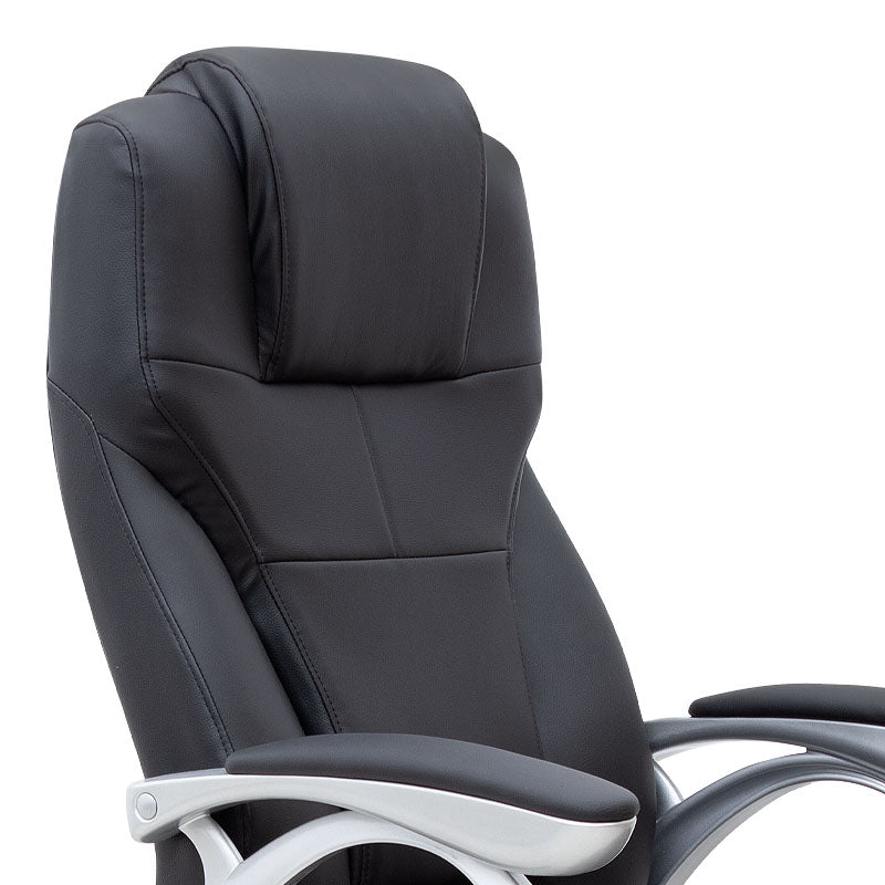 TAMISA Office Chair in black PU leather with adjustable height and chrome metal base, designed for comfort and style.