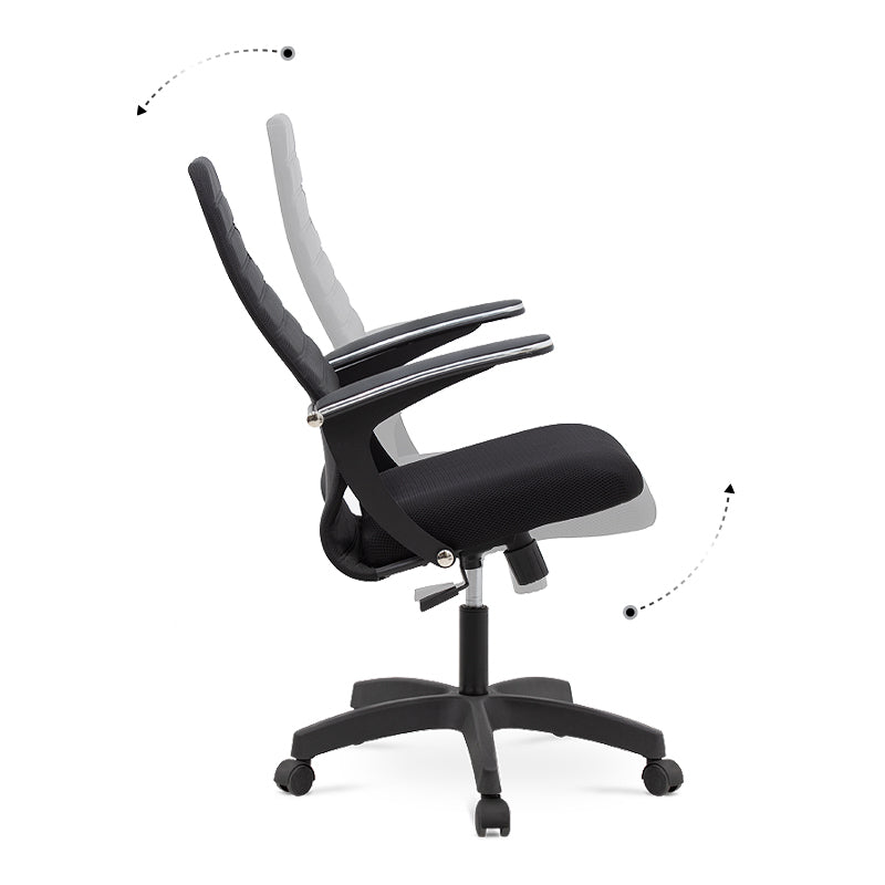 Office Chair TORINO in black with ergonomic design, chrome frame, and soft leather armrests, ideal for home and professional use.