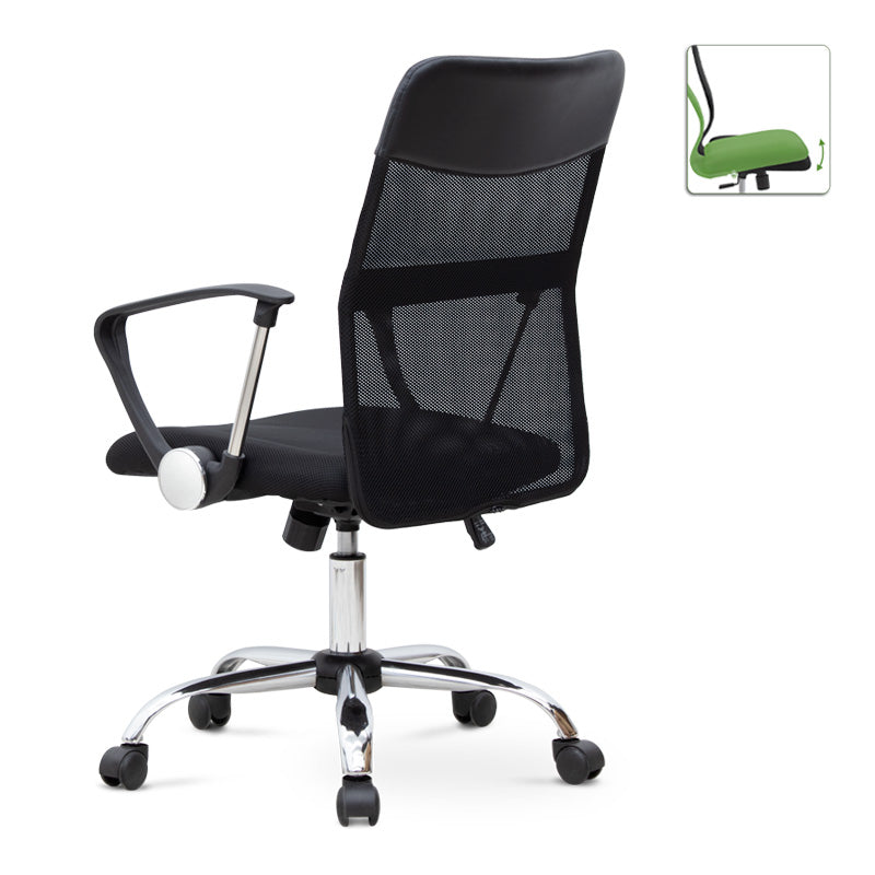 YANICK Black Office Chair featuring ergonomic design, Mesh fabric, and adjustable height.