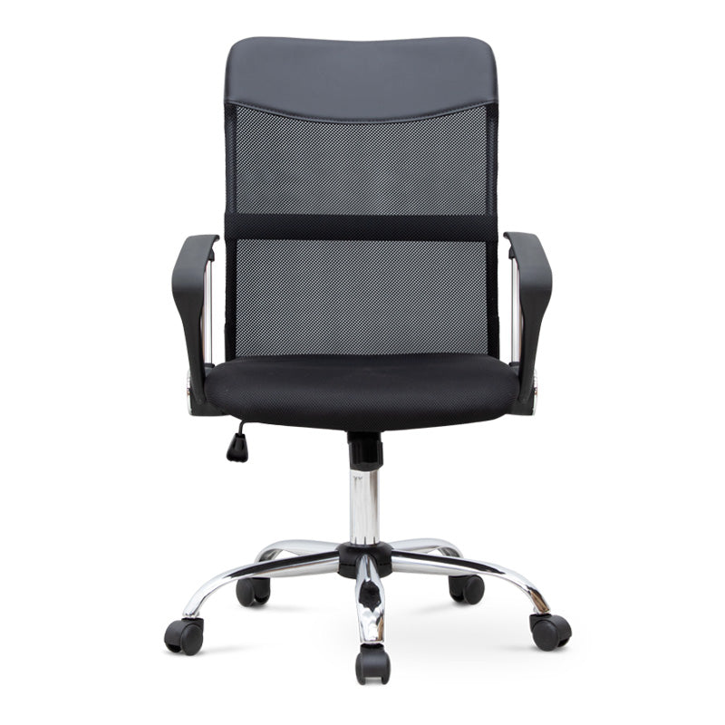 YANICK Black Office Chair featuring ergonomic design, Mesh fabric, and adjustable height.