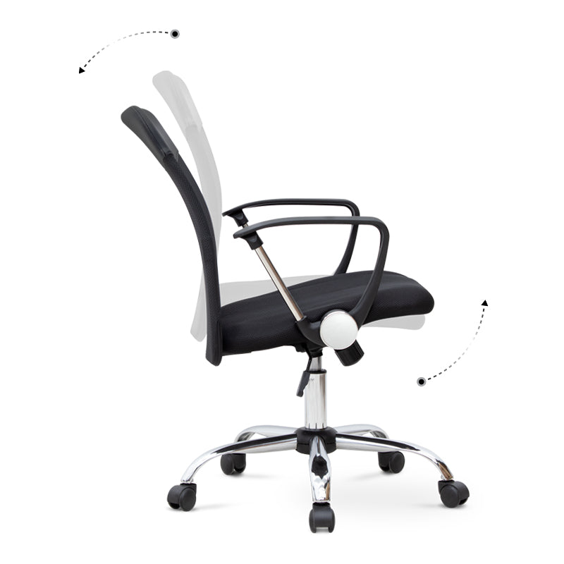 YANICK Black Office Chair featuring ergonomic design, Mesh fabric, and adjustable height.