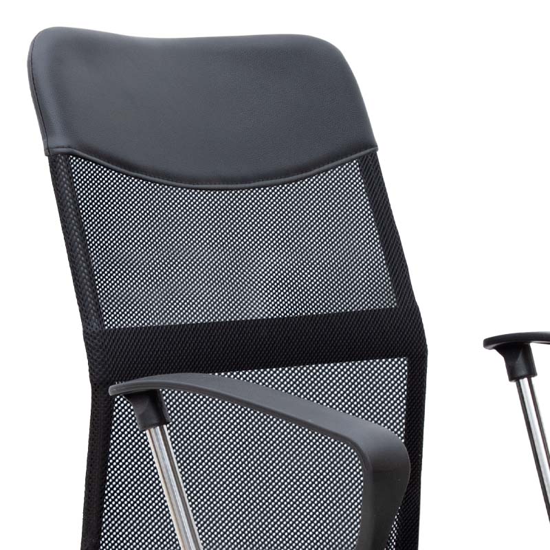 YANICK Black Office Chair featuring ergonomic design, Mesh fabric, and adjustable height.