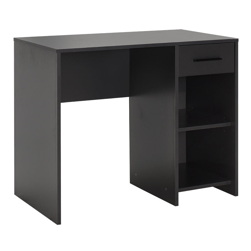 Office desk CLAUDIA in anthracite color, featuring two shelves and an archive drawer, dimensions 90x52x75cm.