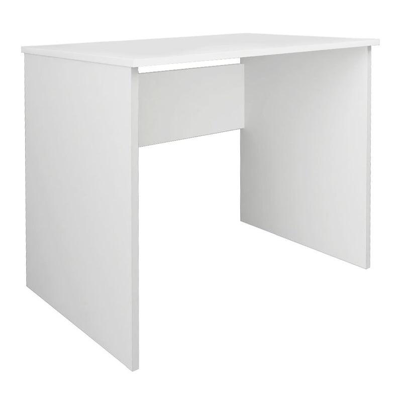 Office Desk BUENO in white, measuring 90x60x74cm, featuring a sleek melamine finish and sturdy construction.