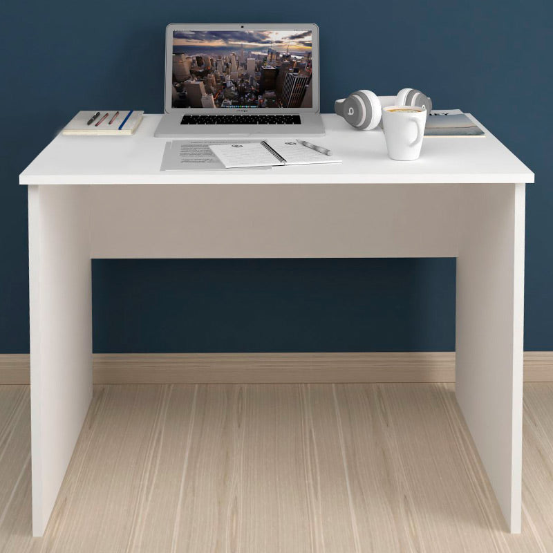 Office Desk BUENO in white, measuring 90x60x74cm, featuring a sleek melamine finish and sturdy construction.