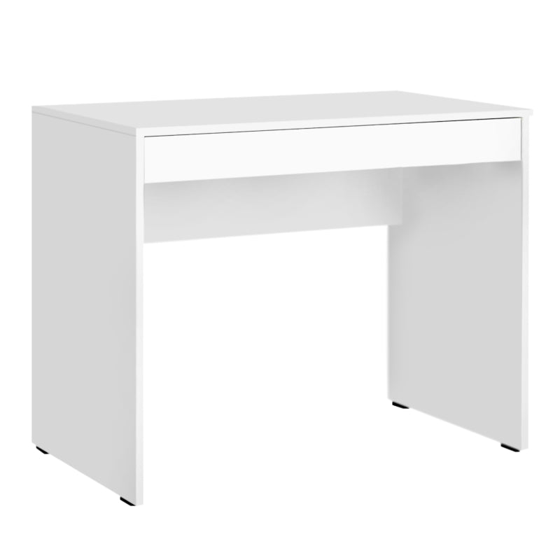 Office Desk ROMA in white, featuring a sleek design and spacious drawer, perfect for home or office use.