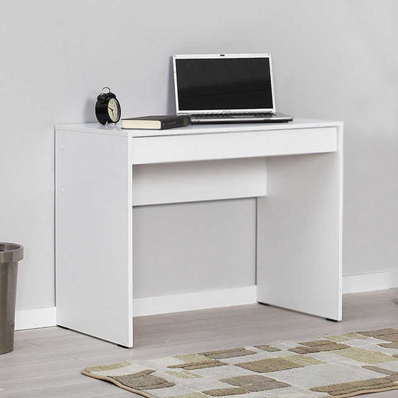 Office Desk ROMA in white, featuring a sleek design and spacious drawer, perfect for home or office use.