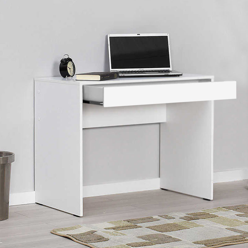 Office Desk ROMA in white, featuring a sleek design and spacious drawer, perfect for home or office use.