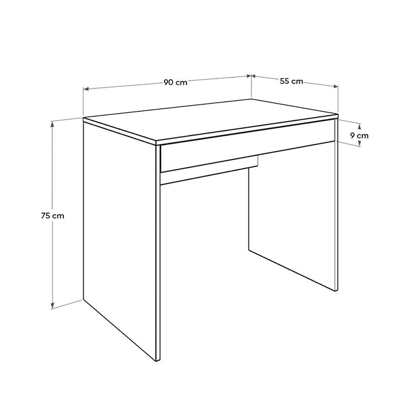 Office Desk ROMA in white, featuring a sleek design and spacious drawer, perfect for home or office use.