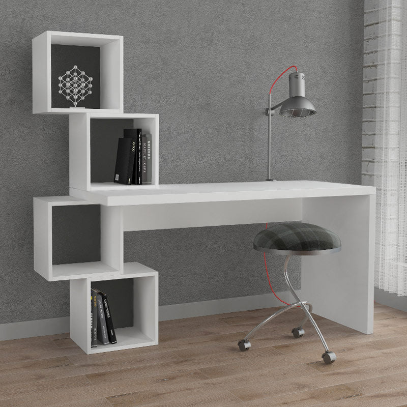 HONEY Office Desk in white, featuring a spacious surface and sturdy construction, measuring 153.5x60x143cm.