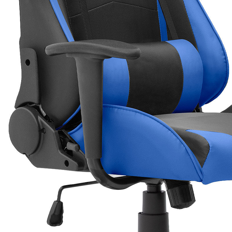 Office gaming armchair SPEED in blue and black, featuring ergonomic design, adjustable height, and lumbar support.