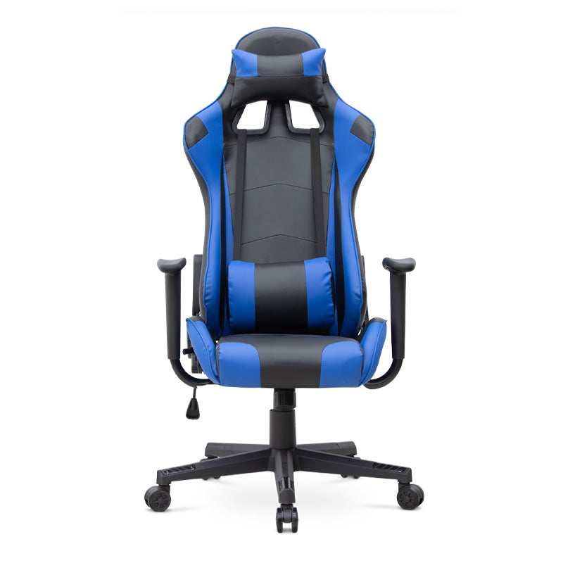 Office gaming armchair SPEED in blue and black, featuring ergonomic design, adjustable height, and lumbar support.