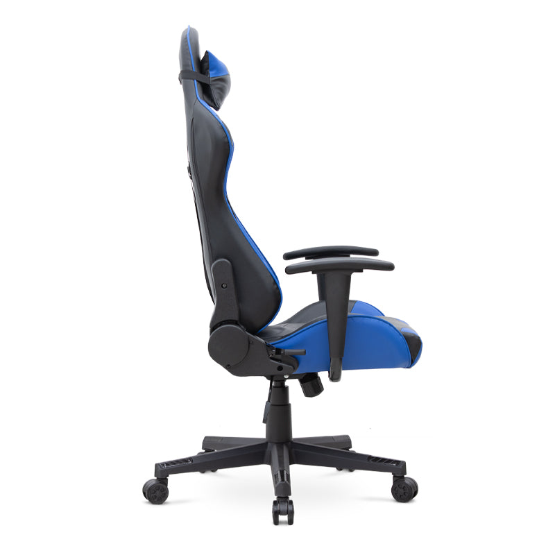 Office gaming armchair SPEED in blue and black, featuring ergonomic design, adjustable height, and lumbar support.