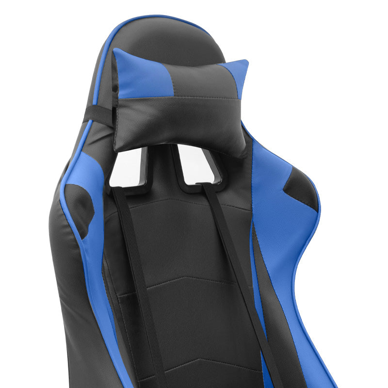 Office gaming armchair SPEED in blue and black, featuring ergonomic design, adjustable height, and lumbar support.