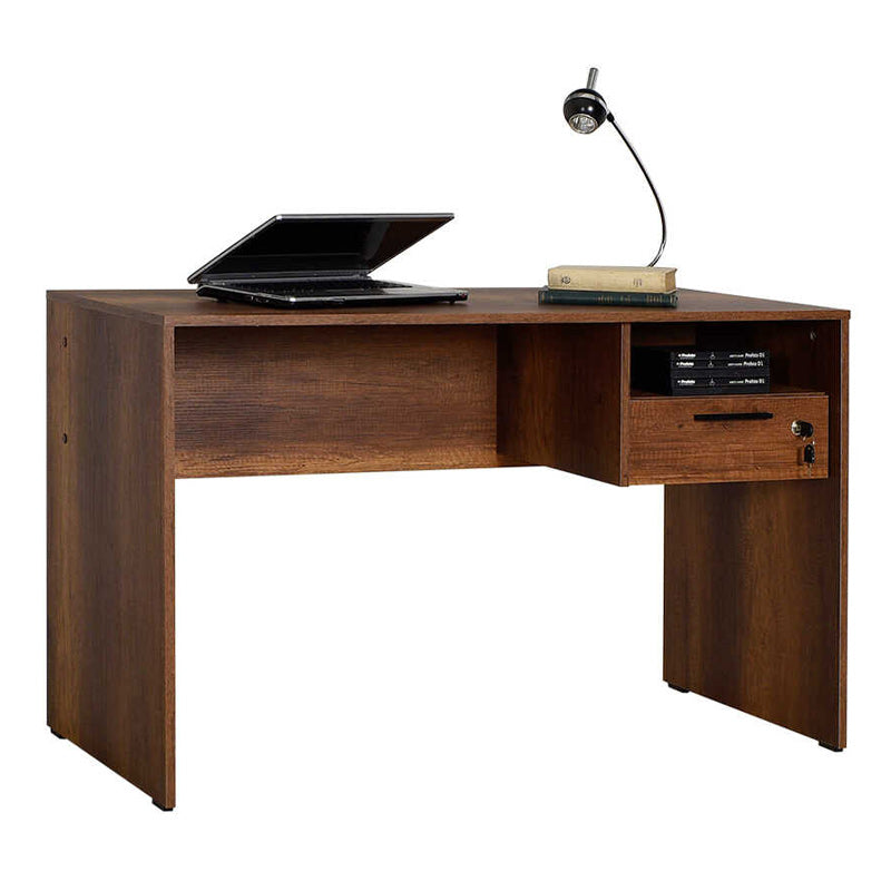 KRAMER Office Desk in walnut color, featuring a drawer and shelf, dimensions 120x60x75 cm.