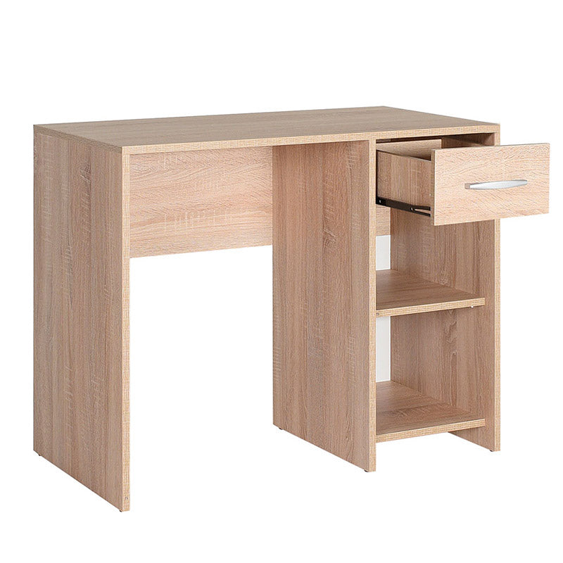 Office SANDY desk in sonoma color with shelves, dimensions 90x52x75cm.