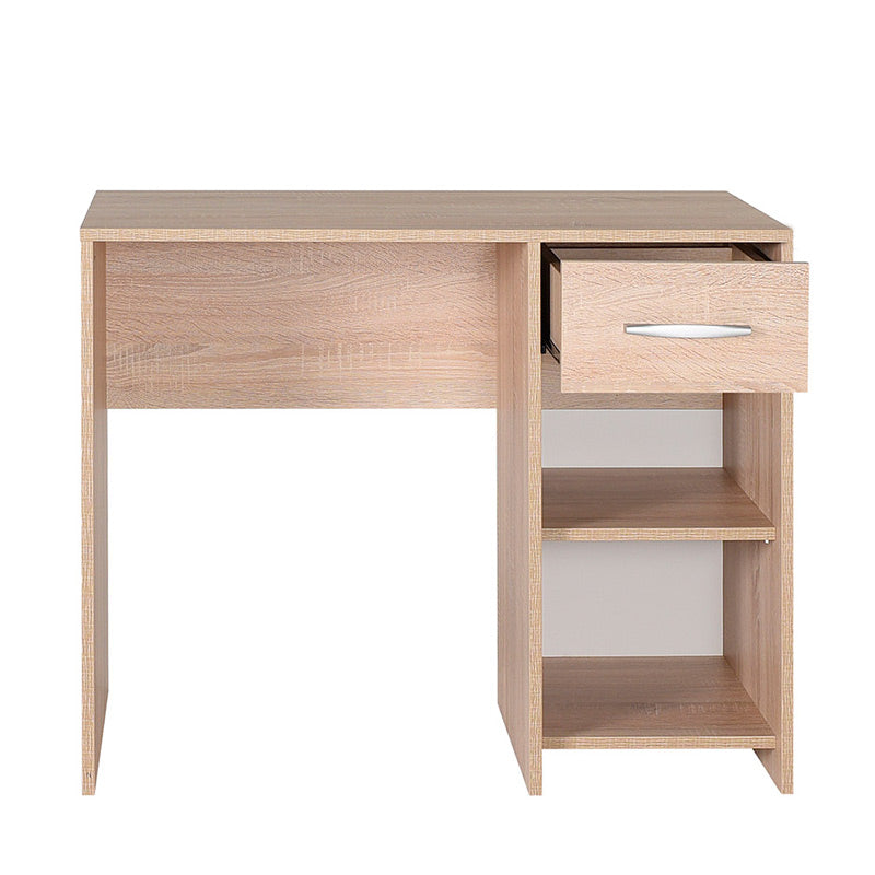 Office SANDY desk in sonoma color with shelves, dimensions 90x52x75cm.