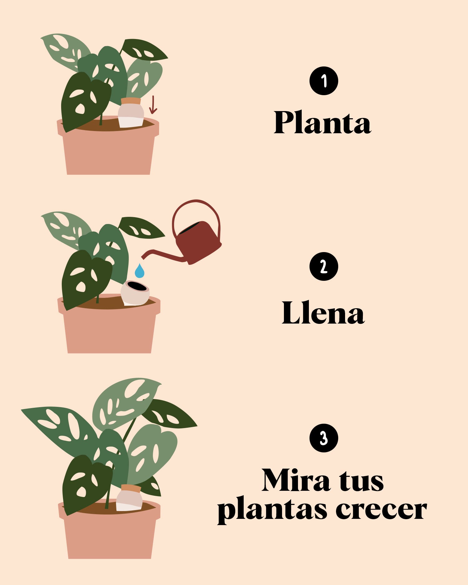 Olla de Auto Riego Celeste de terracota, ideal para el riego eficiente de plantas, enterrada en una maceta con plantas verdes alrededor.