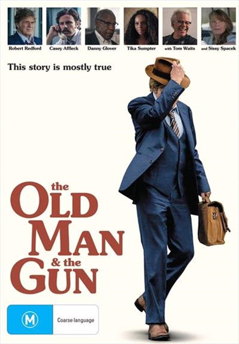 DVD cover of 'Old Man And The Gun' featuring a vintage design and a portrait of Forrest Tucker.