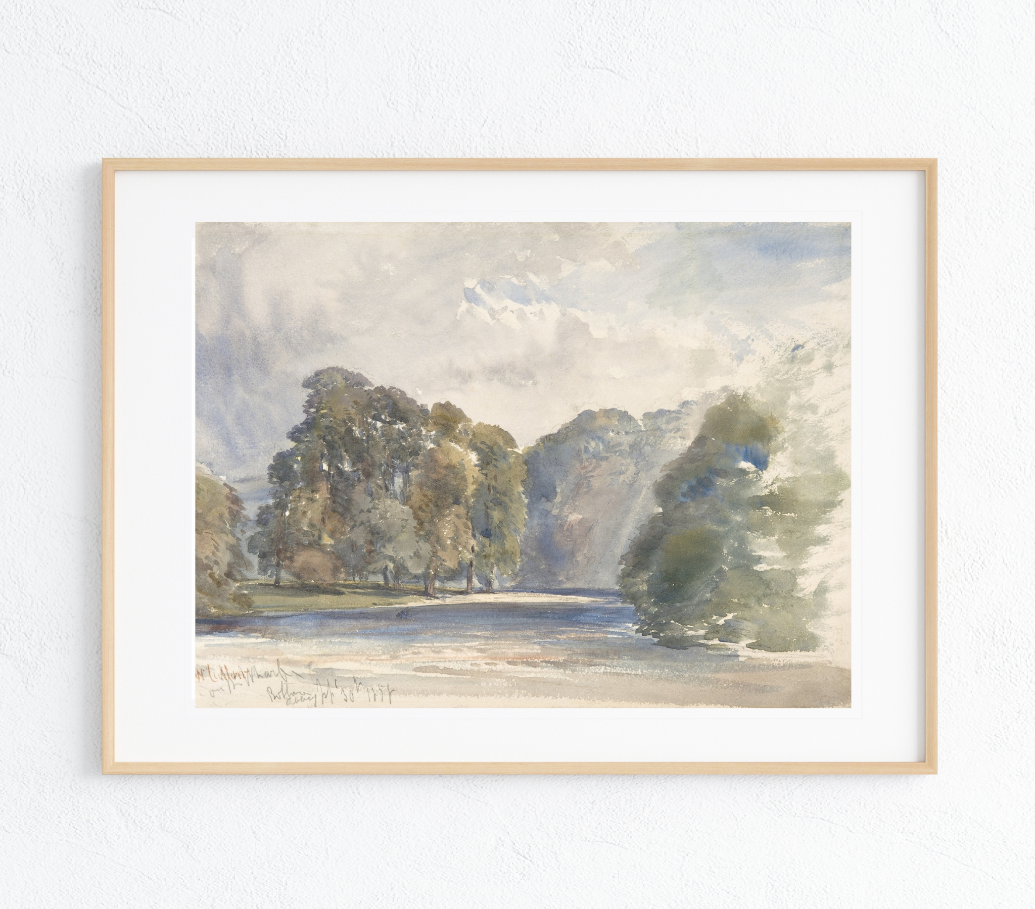 On the Wharfe Art Print showcasing a vibrant landscape with rich colors and textures on museum-grade canvas.