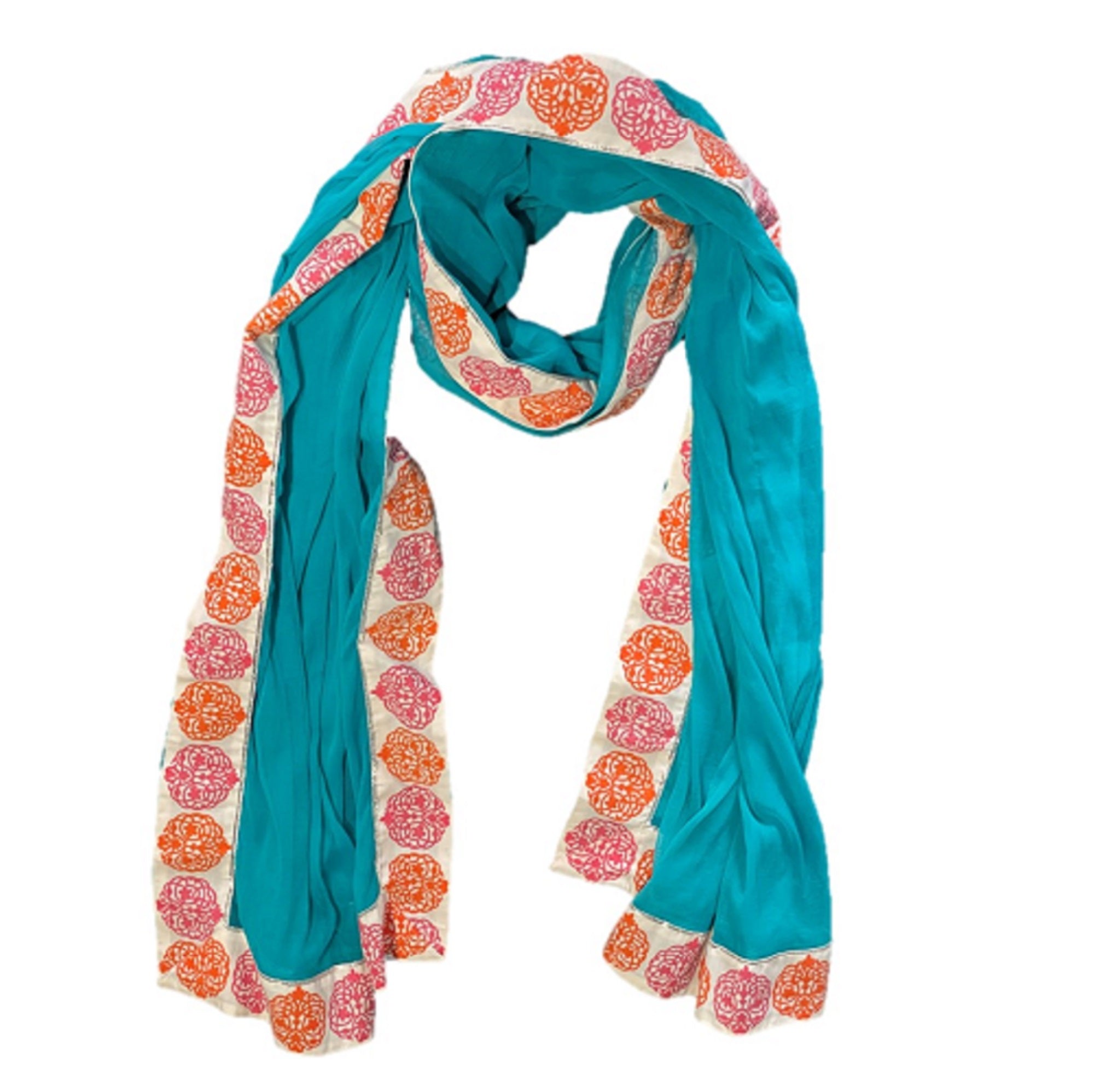 A vibrant floral pure silk chiffon scarf, showcasing intricate patterns and luxurious texture, perfect for layering and everyday wear.