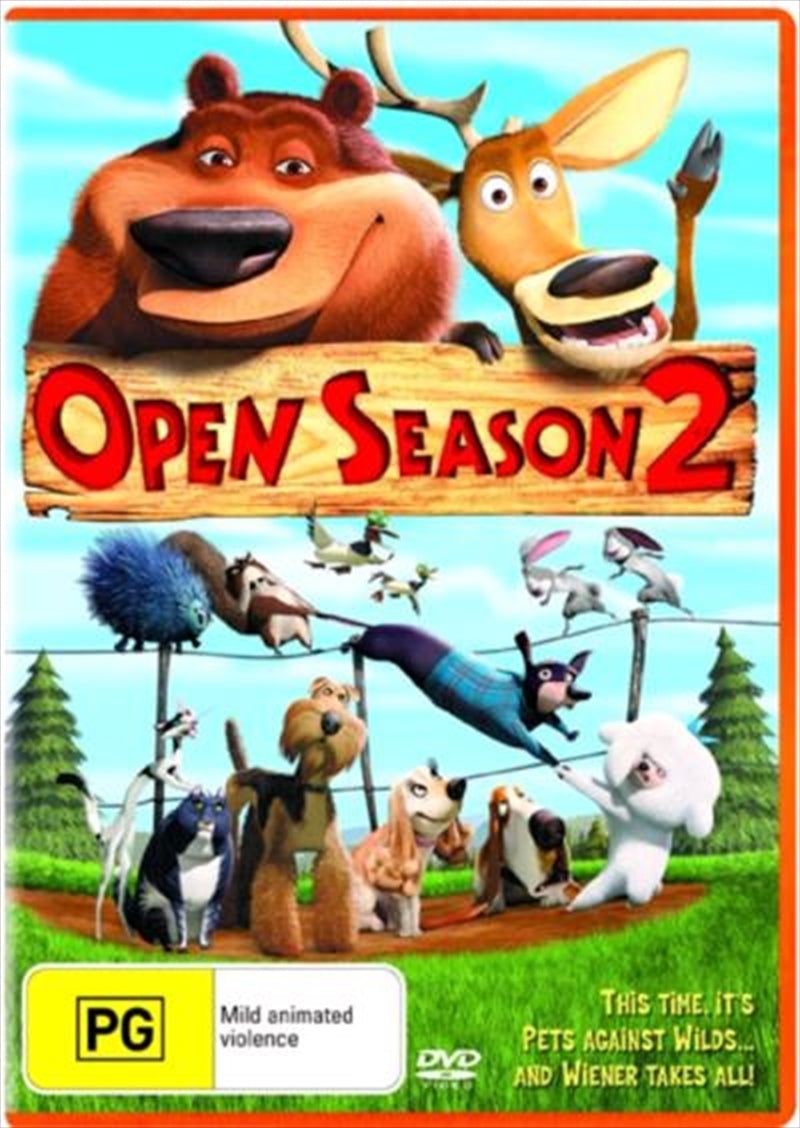 Open Season 2 DVD cover featuring Elliot, Giselle, and woodland creatures on a rescue mission.