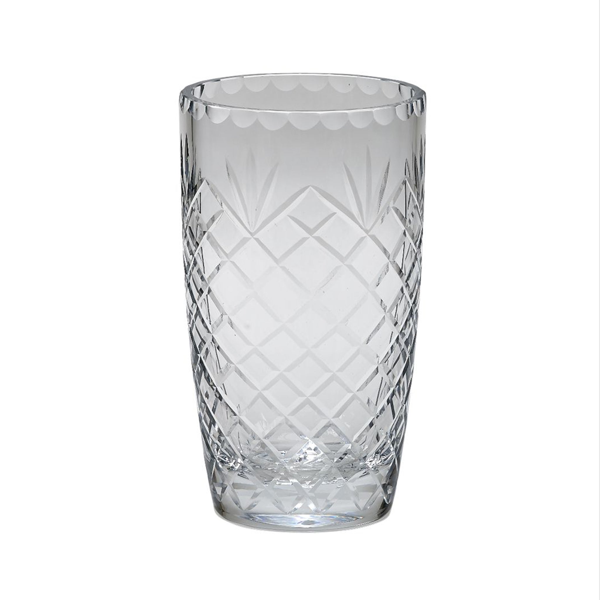 Optic Crystal Vase with Medallion II Pattern, showcasing intricate cut designs and a lead-free optical crystal finish.