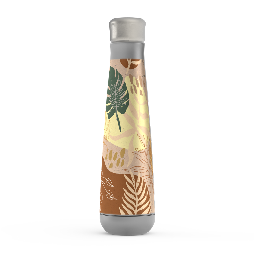 Orange terracotta stainless steel water bottle with vacuum insulation, perfect for keeping drinks hot or cold.