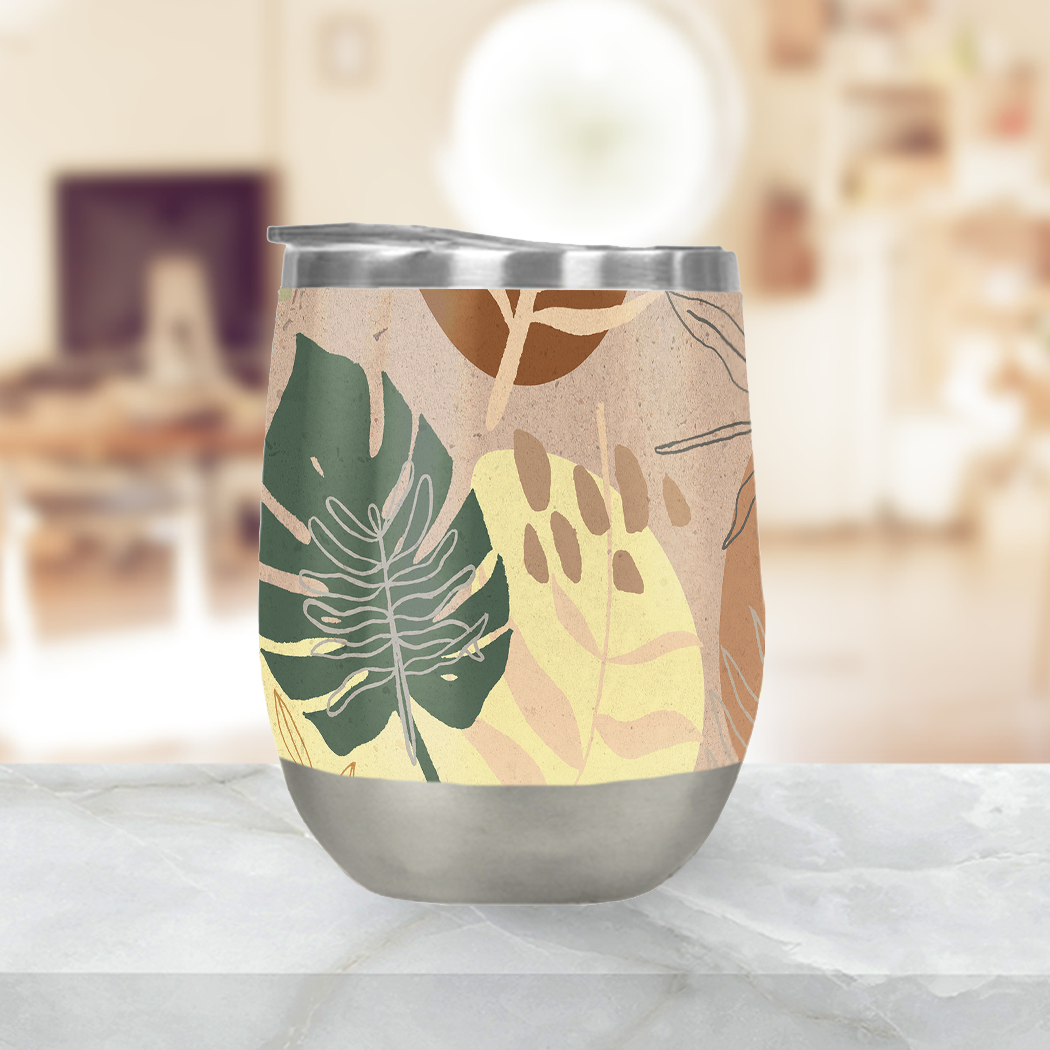 Orange Terracotta Wine Tumbler with double-wall insulation, perfect for outdoor use.