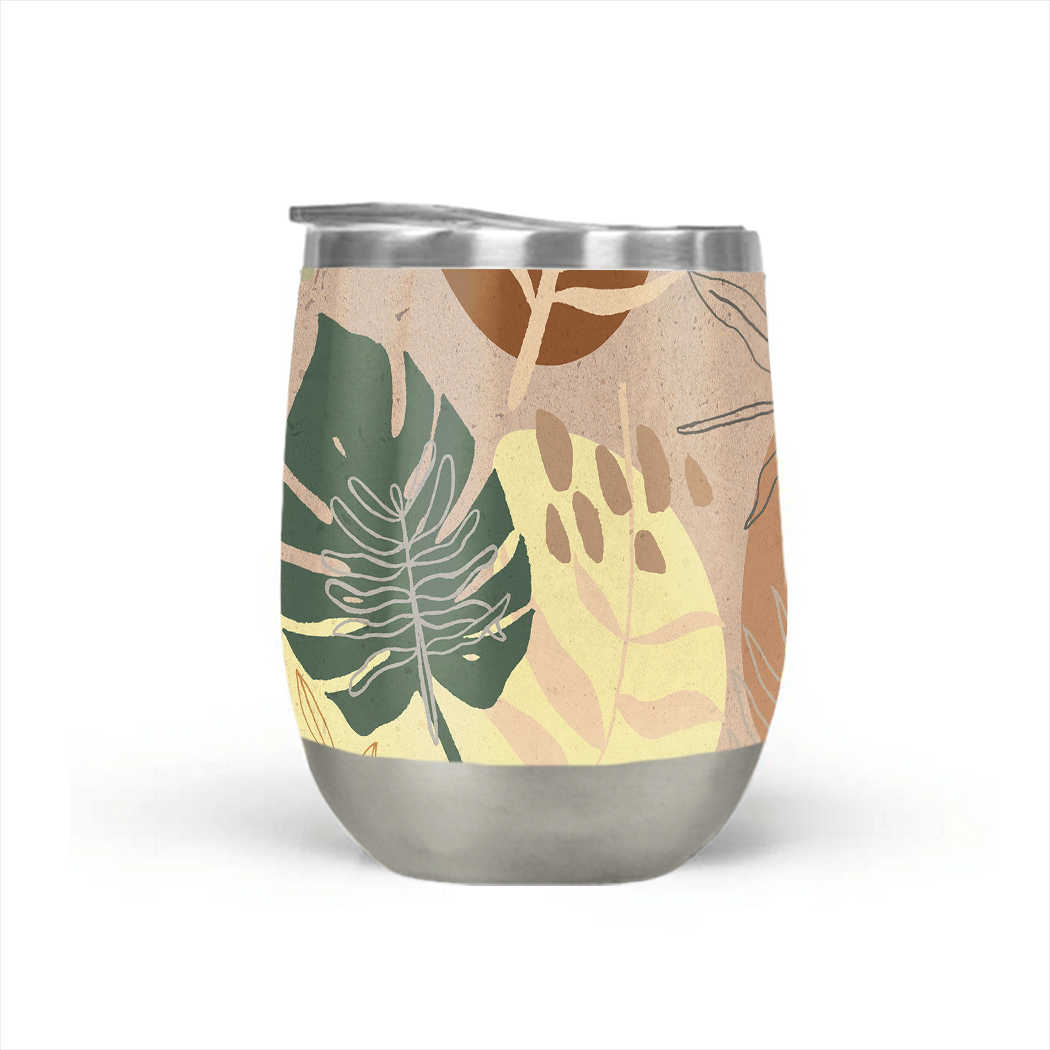 Orange Terracotta Wine Tumbler with double-wall insulation, perfect for outdoor use.