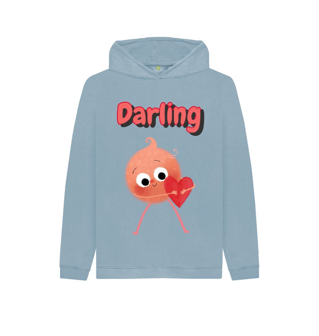 Organic Children's Hoody (Darling) in a vibrant design, made from certified organic cotton, showcasing its eco-friendly features.