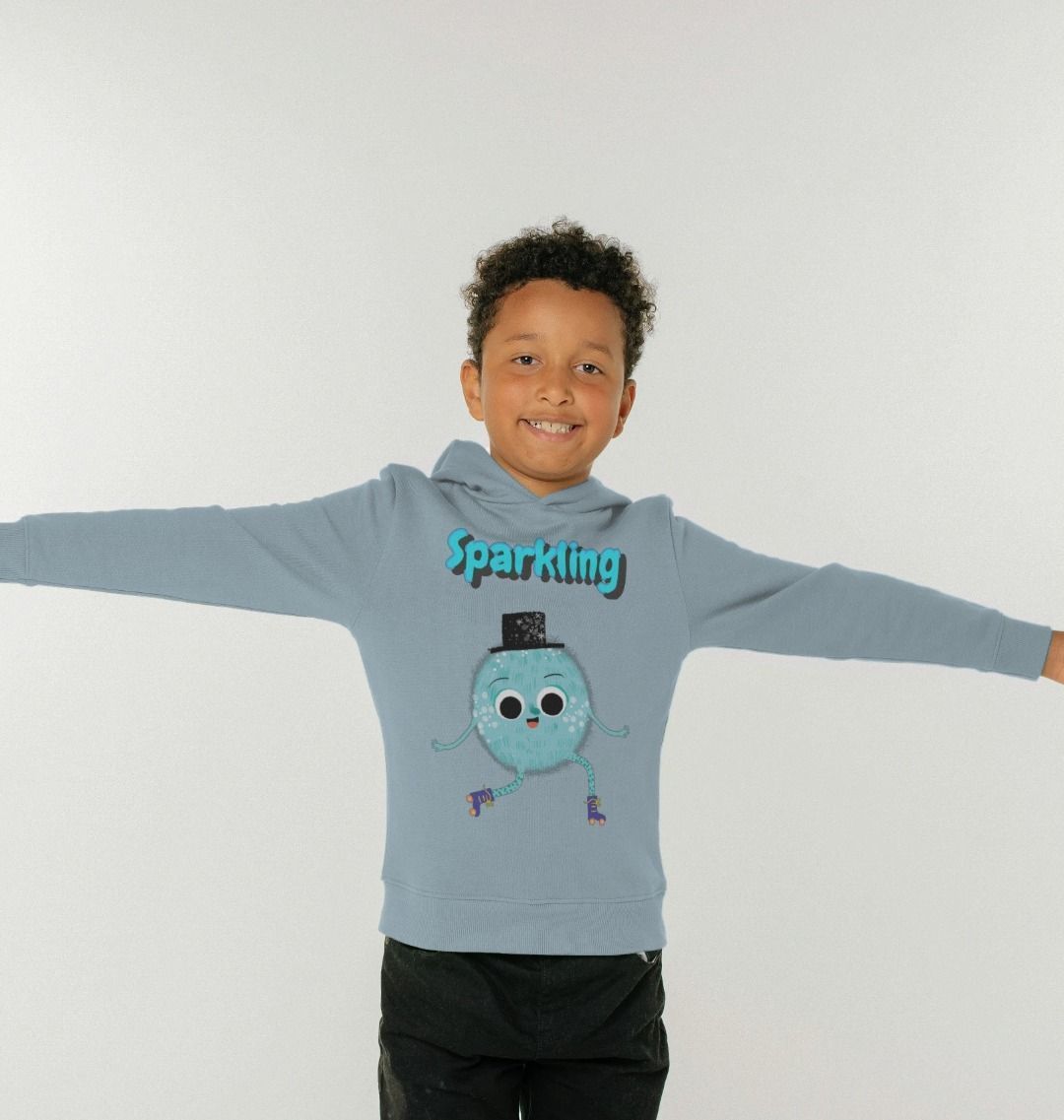 A vibrant Organic Children's Hoody in sparkling design, made from soft organic cotton, showcasing radical prints for kids.