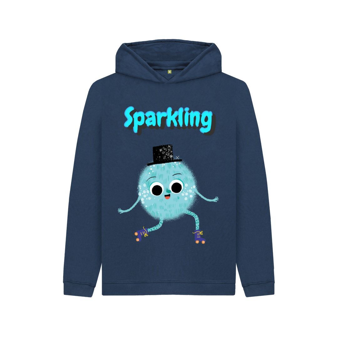 A vibrant Organic Children's Hoody in sparkling design, made from soft organic cotton, showcasing radical prints for kids.