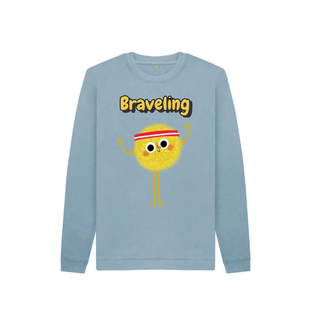 A vibrant Organic Children's Jumper by Braveling made from 100% organic cotton, showcasing its eco-friendly design and comfortable fit.