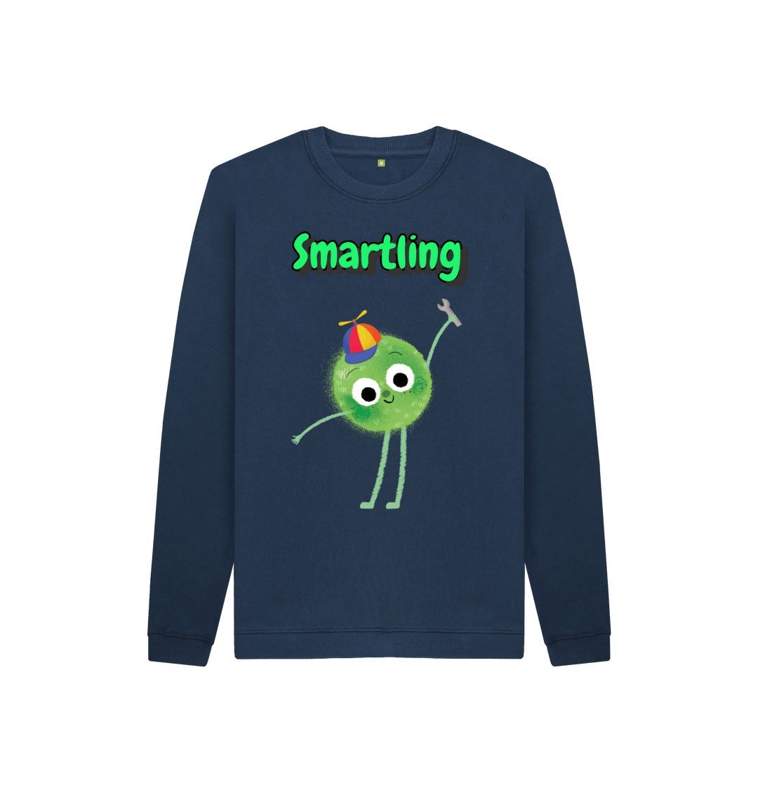 A vibrant Organic Children's Jumper from Smartling, made from certified organic cotton, showcasing its eco-friendly design and comfortable fit.