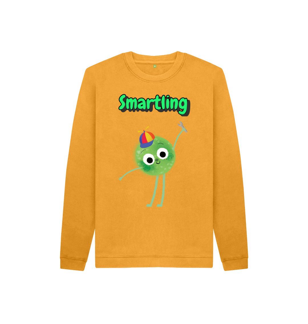 A vibrant Organic Children's Jumper from Smartling, made from certified organic cotton, showcasing its eco-friendly design and comfortable fit.