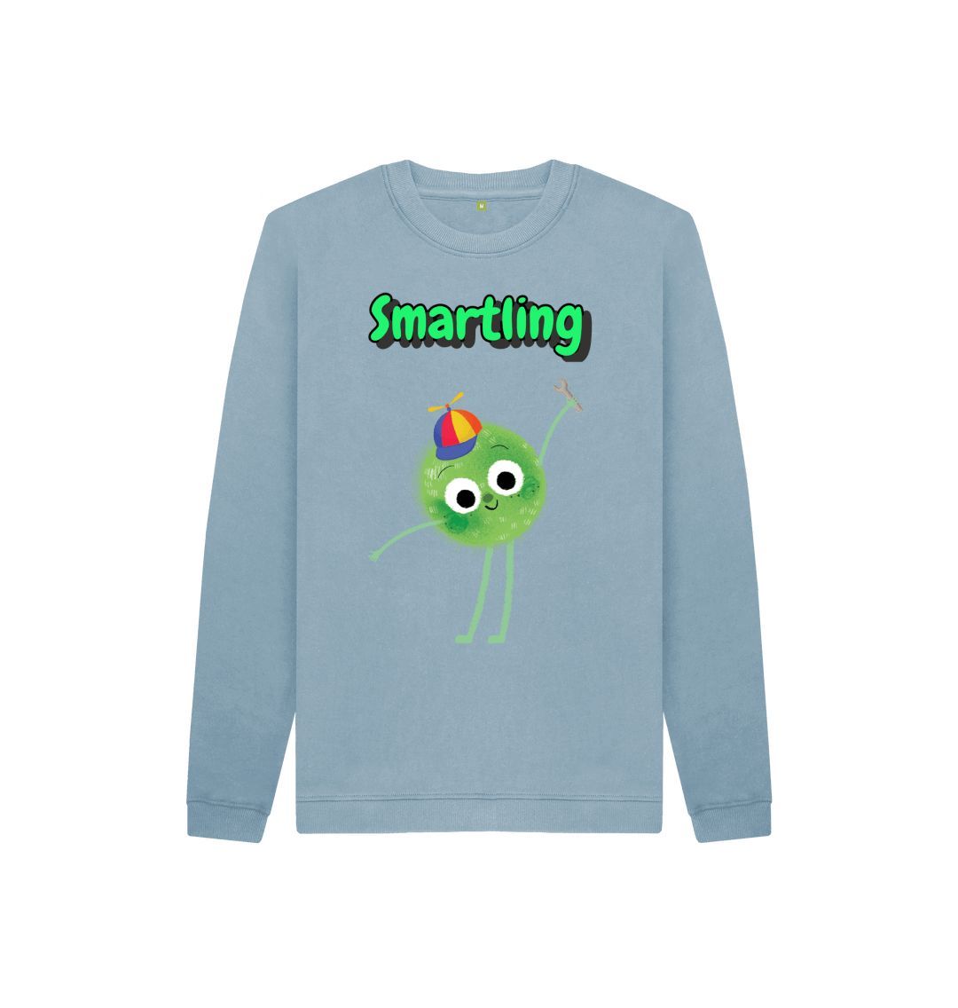 A vibrant Organic Children's Jumper from Smartling, made from certified organic cotton, showcasing its eco-friendly design and comfortable fit.