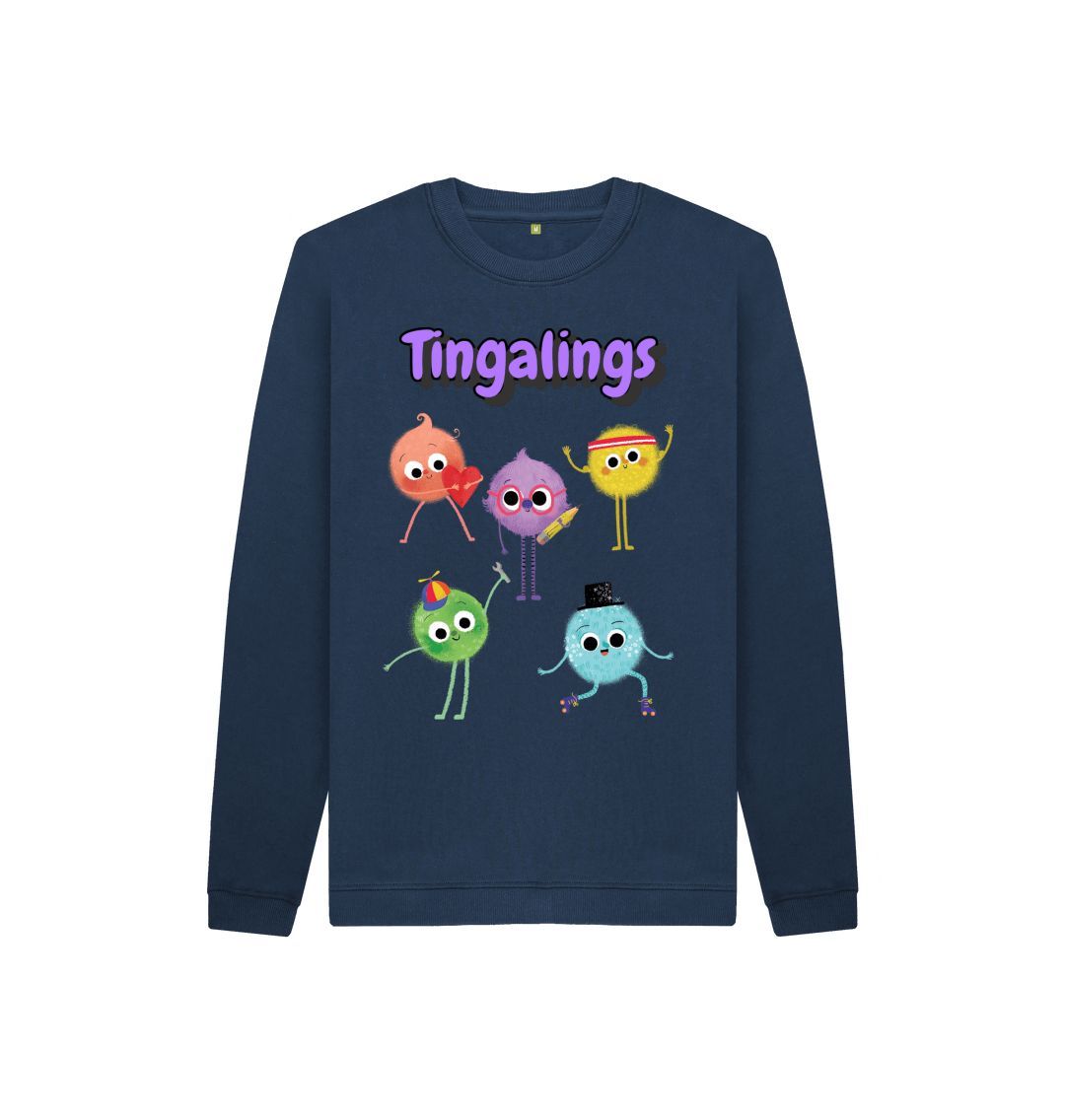 A cozy Organic Children's Jumper from Tingalings, made from certified organic cotton, featuring a soft texture and eco-friendly design.