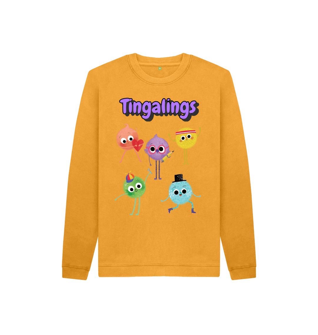 A cozy Organic Children's Jumper from Tingalings, made from certified organic cotton, featuring a soft texture and eco-friendly design.