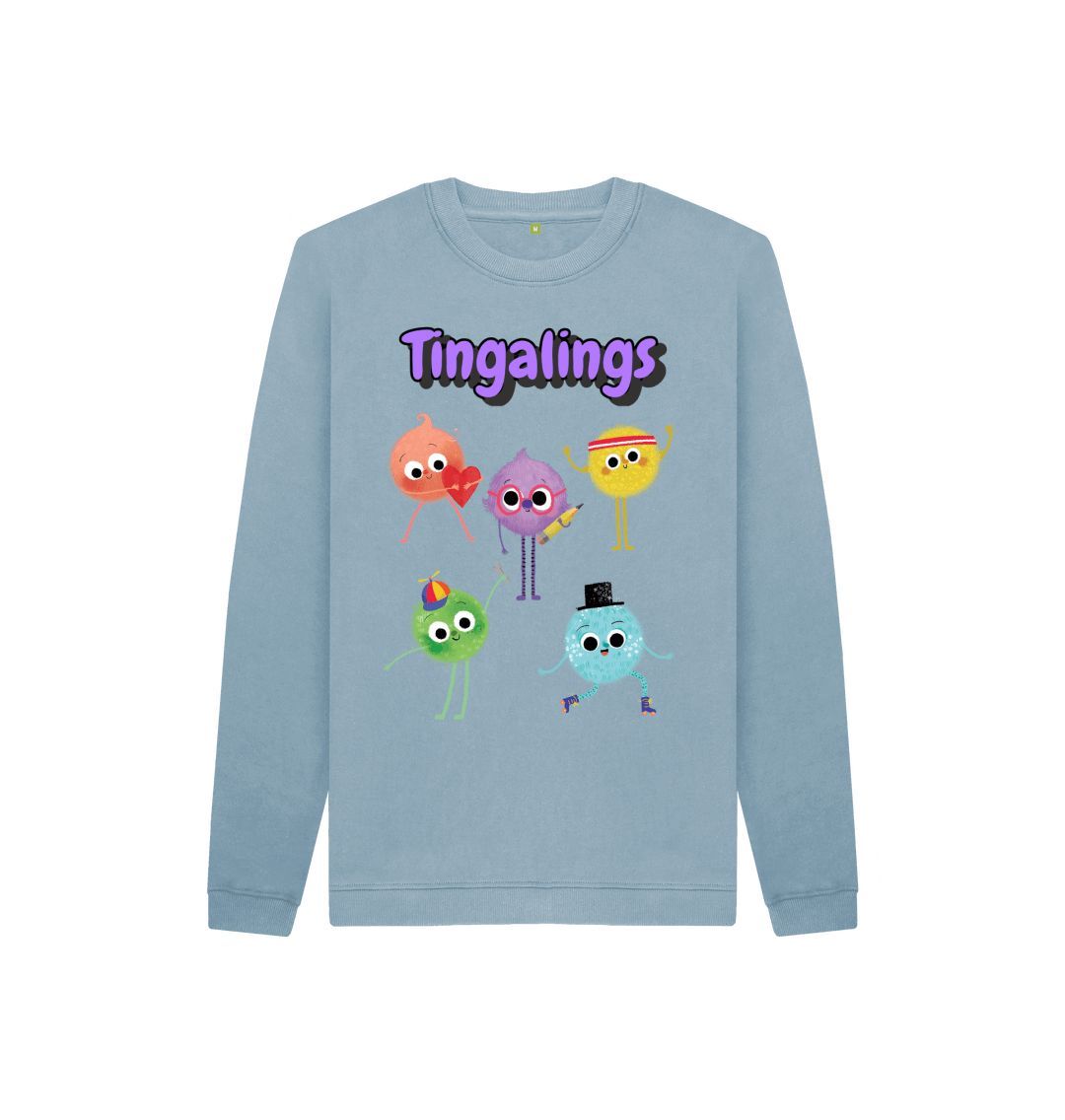 A cozy Organic Children's Jumper from Tingalings, made from certified organic cotton, featuring a soft texture and eco-friendly design.