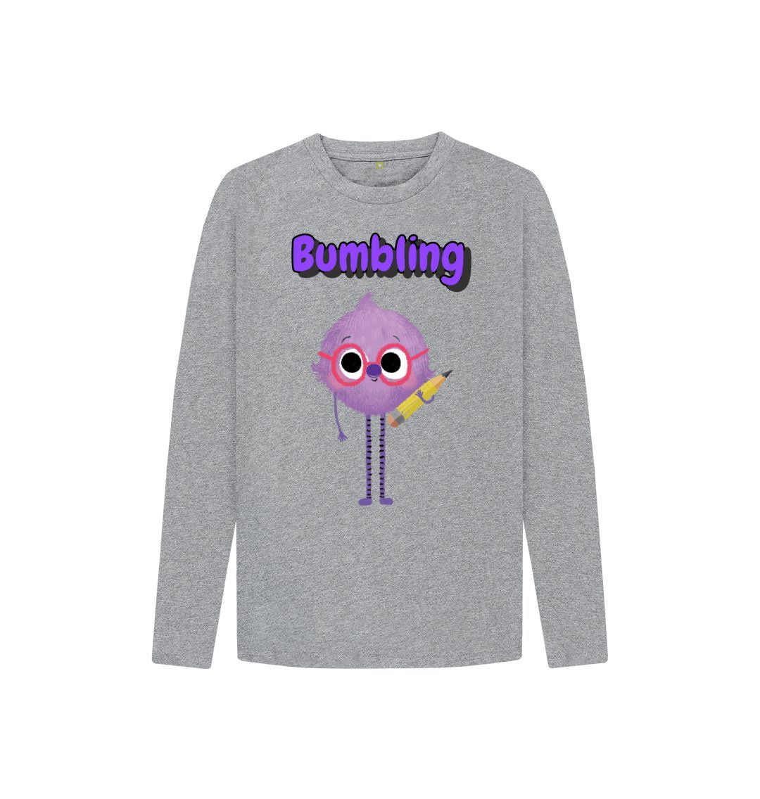 Organic Children's Long-Sleeved T-shirt in Bumbling design, made from certified organic cotton, showcasing vibrant colors and a comfortable fit.