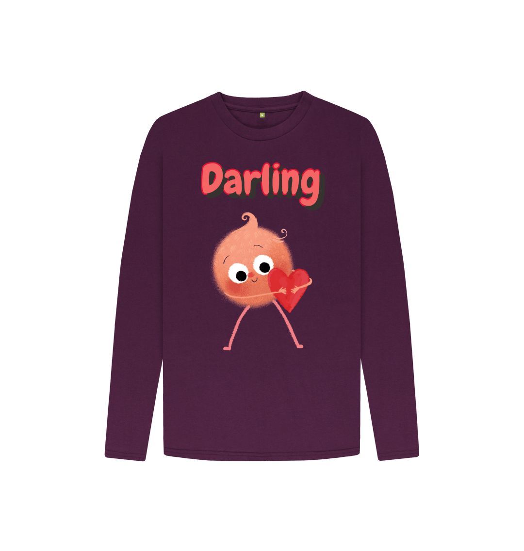 Organic Children's Long-Sleeved T-shirt in Darling design, made from 100% organic cotton, featuring vibrant colors and a comfortable fit.