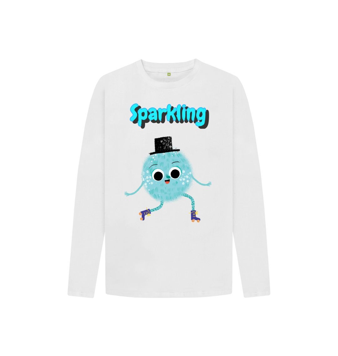 Organic Children's Long-Sleeved T-shirt in sparkling design, made from 100% organic cotton, showcasing vibrant colors and comfortable fit.