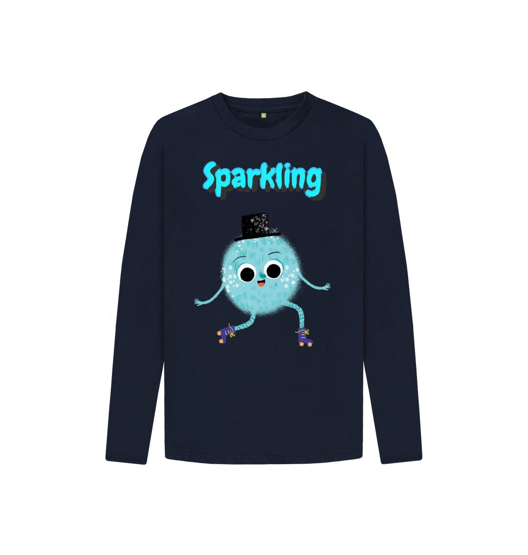 Organic Children's Long-Sleeved T-shirt in sparkling design, made from 100% organic cotton, showcasing vibrant colors and comfortable fit.