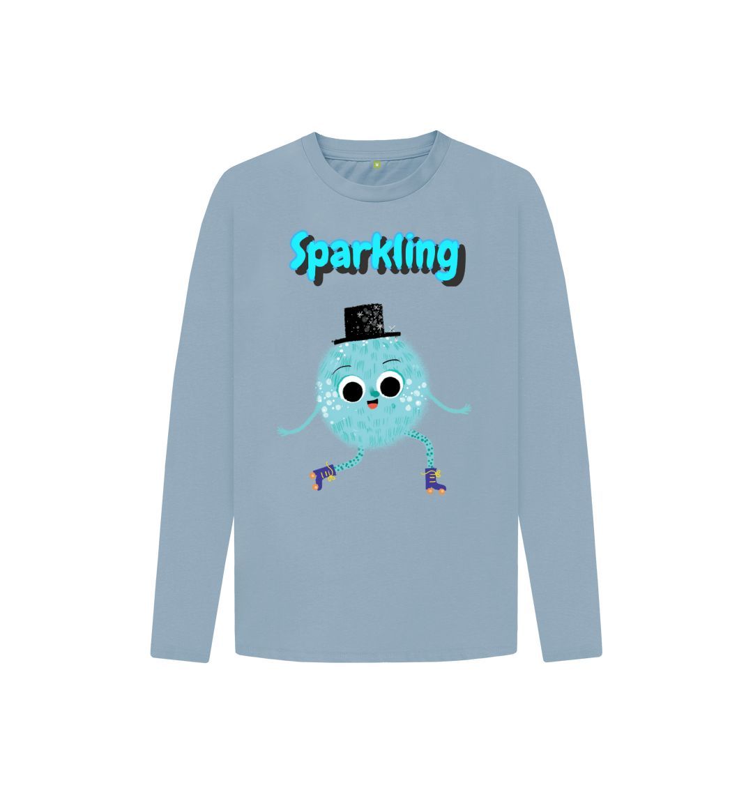 Organic Children's Long-Sleeved T-shirt in sparkling design, made from 100% organic cotton, showcasing vibrant colors and comfortable fit.