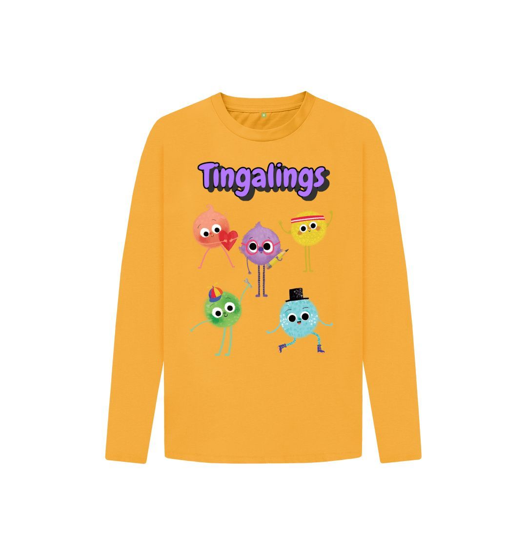 Organic Children's Long-Sleeved T-shirt in soft cotton, featuring a simple design, suitable for kids aged 3-12 years.