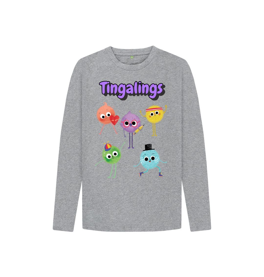 Organic Children's Long-Sleeved T-shirt in soft cotton, featuring a simple design, suitable for kids aged 3-12 years.